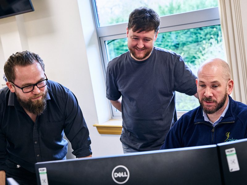 Ben Beresford, Ben Hurley, Matt Chamberlain Caice Data Centre specialists working together
